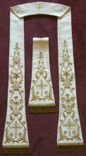 White Embroidered Roman Vestment St Joseph